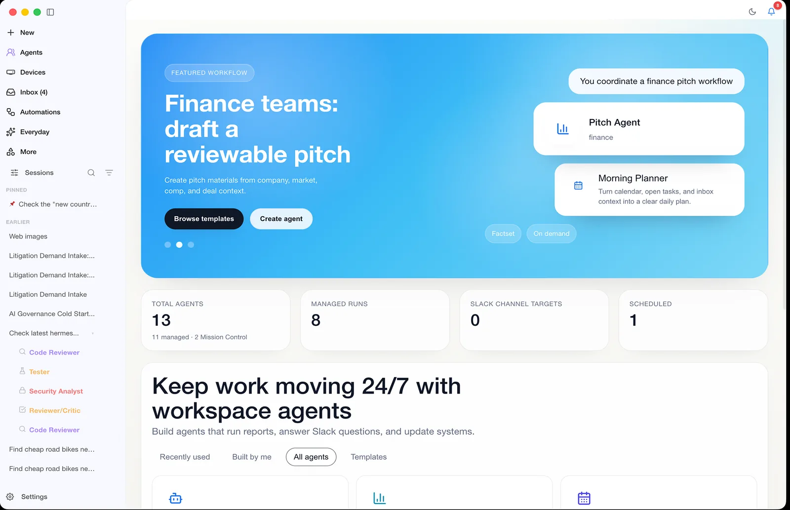 CoWork OS workspace agents dashboard